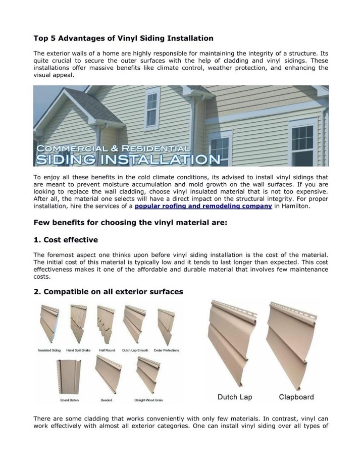 Siding advantages